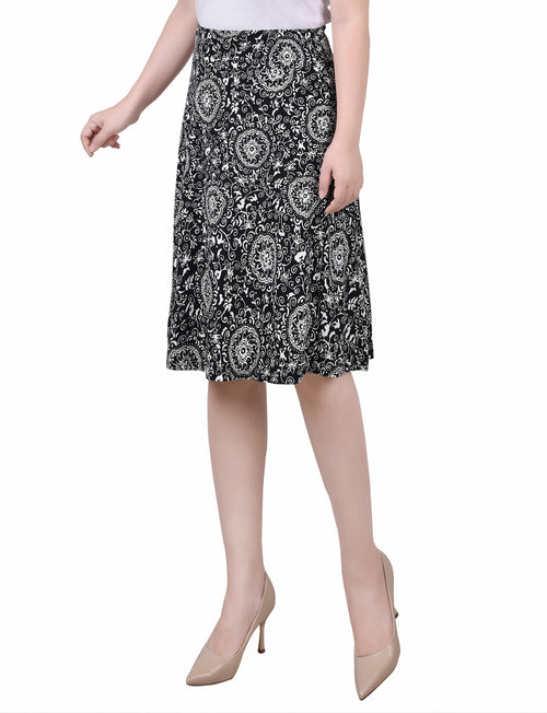 Petite Wide Waisted Knee Length Skirt