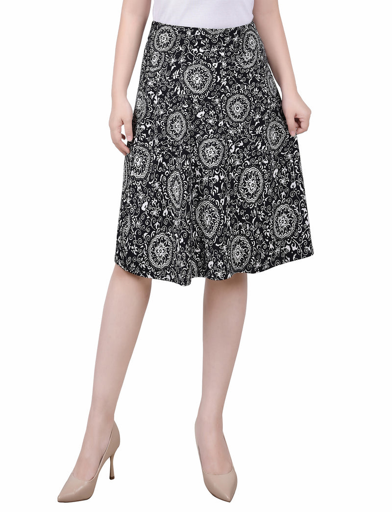 Petite Wide Waisted Knee Length Skirt