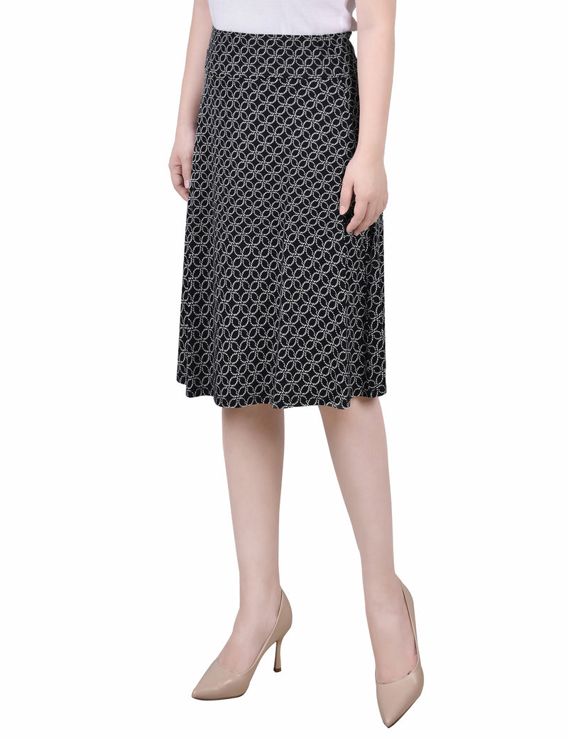 Petite Wide Waisted Knee Length Skirt