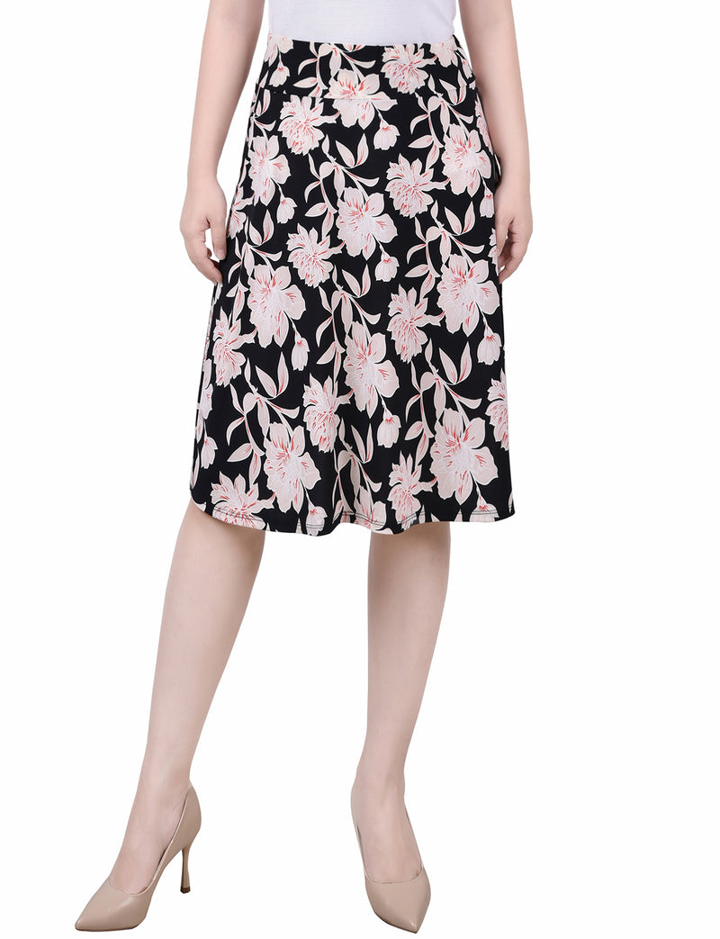 Petite Wide Waisted Knee Length Skirt