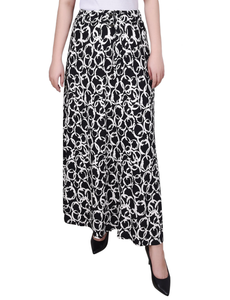 Petite Ring Detail Midi-Length Skirt