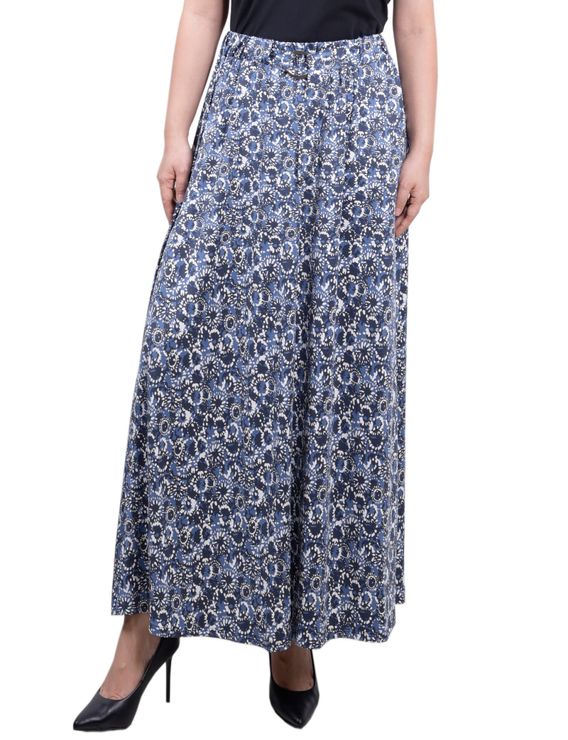 Petite Ring Detail Midi-Length Skirt