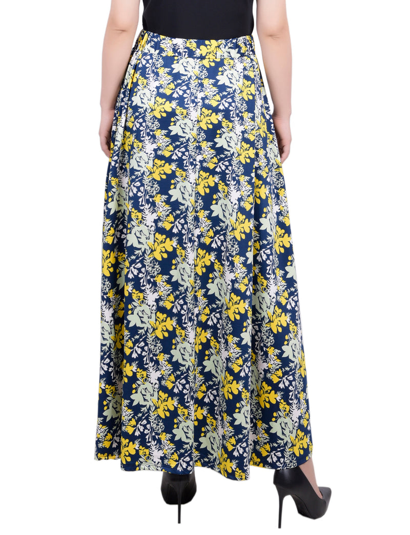 Petite Ring Detail Midi-Length Skirt