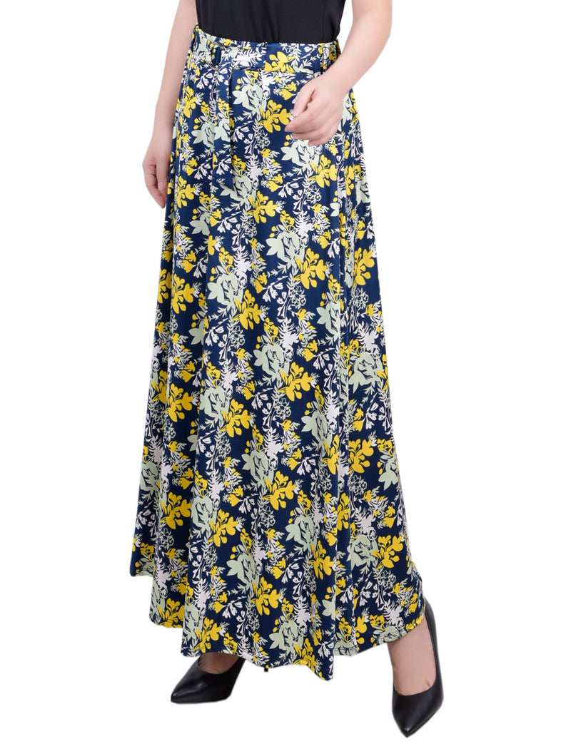 Petite Ring Detail Midi-Length Skirt