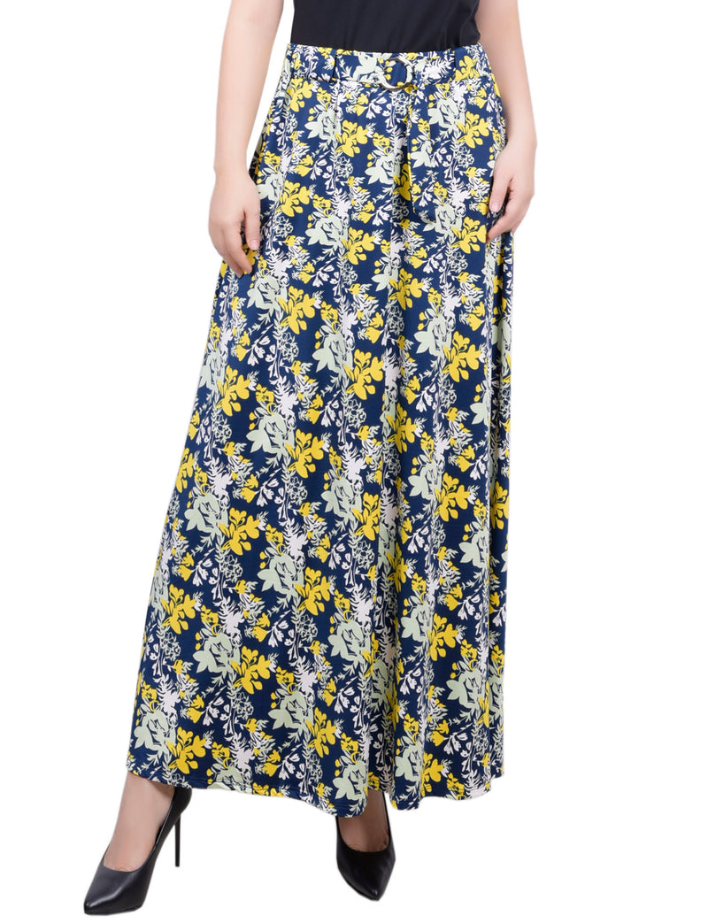 Petite Ring Detail Midi-Length Skirt