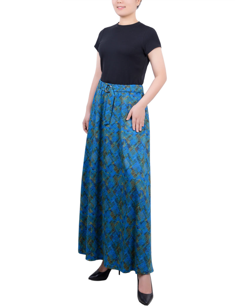 Petite Ring Detail Midi-Length Skirt