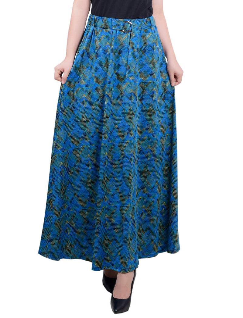 Petite Ring Detail Midi-Length Skirt