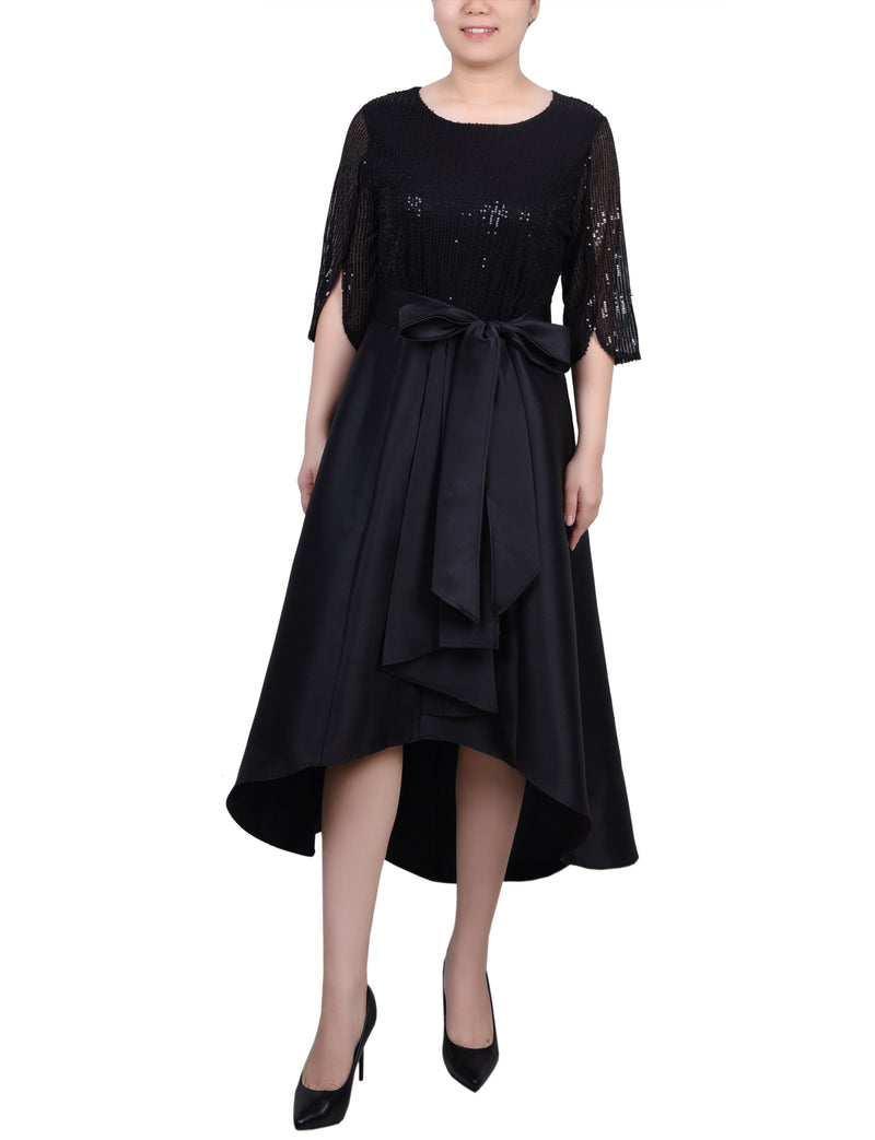 Plus Size Sequin and Jacquard Holiday Dress