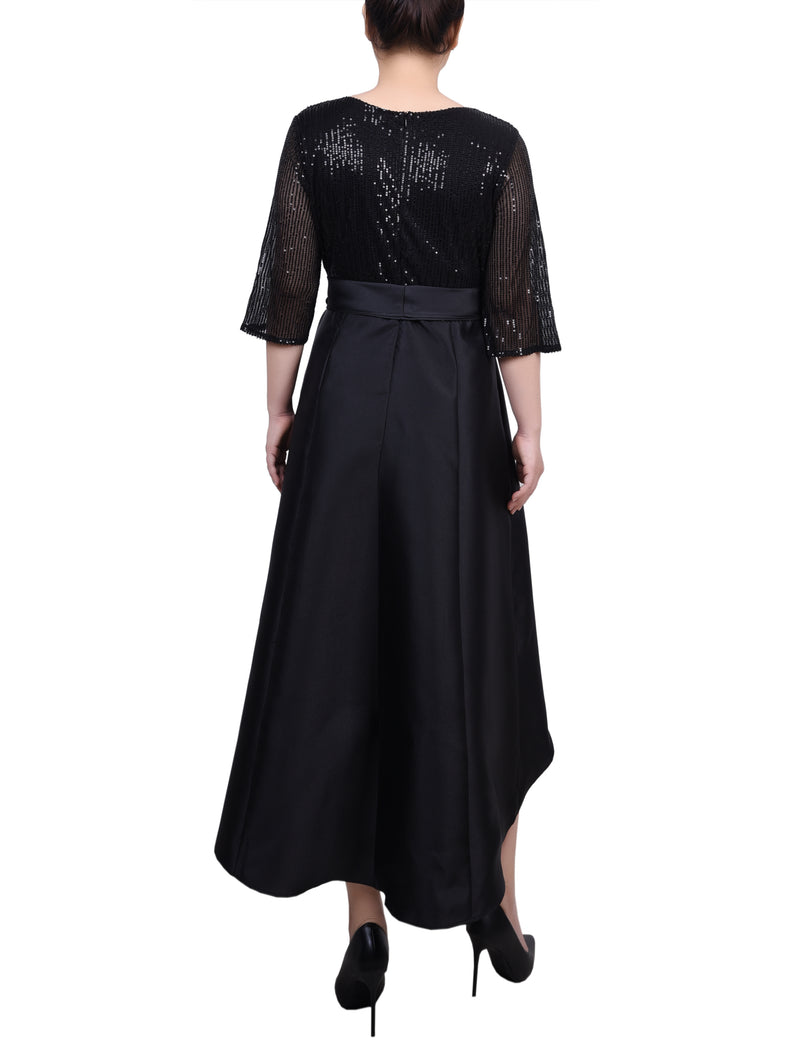 Plus Size Sequin and Jacquard Holiday Dress