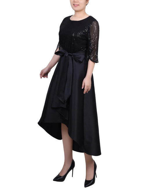 Plus Size Sequin and Jacquard Holiday Dress