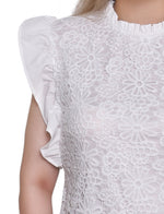 Petite Flutter Sleeve Lace Top