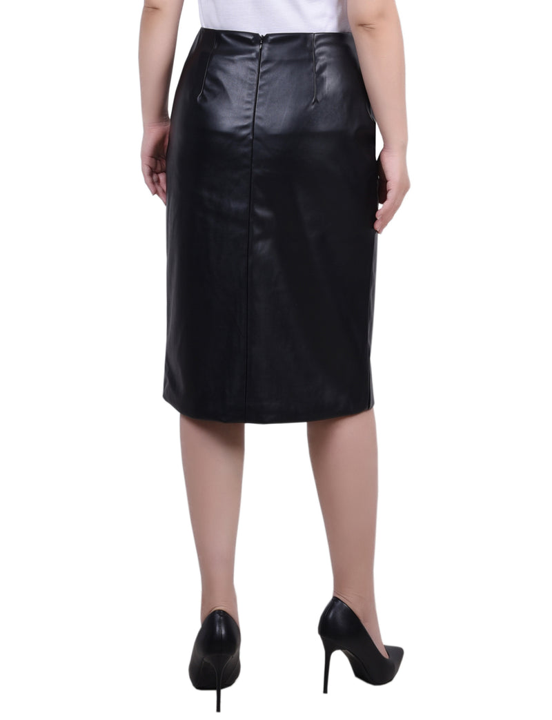 Petite Faux Leather Slim Skirt
