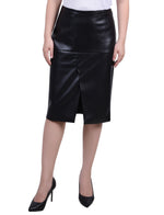Petite Faux Leather Slim Skirt