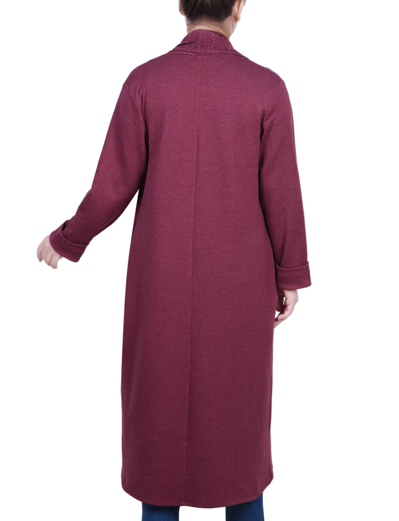 Petite Long Sleeve Ponte Coatigan