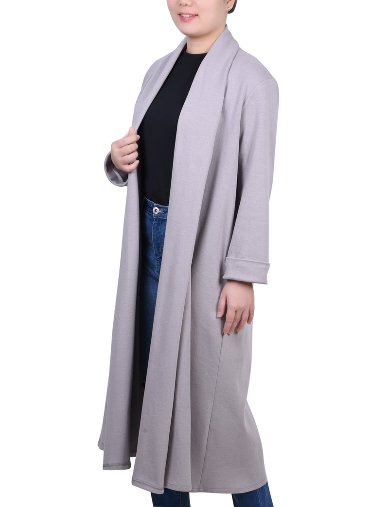 Petite Long Sleeve Ponte Coatigan