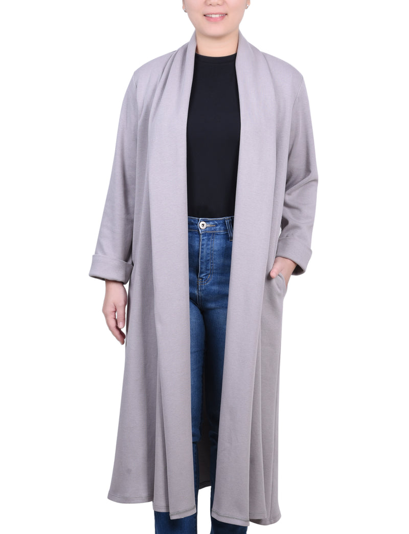 Petite Long Sleeve Ponte Coatigan