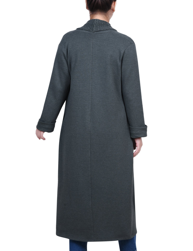 Petite Long Sleeve Ponte Coatigan