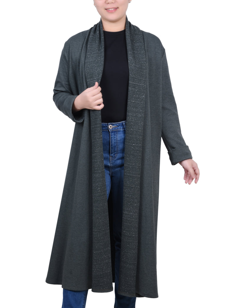 Petite Long Sleeve Ponte Coatigan