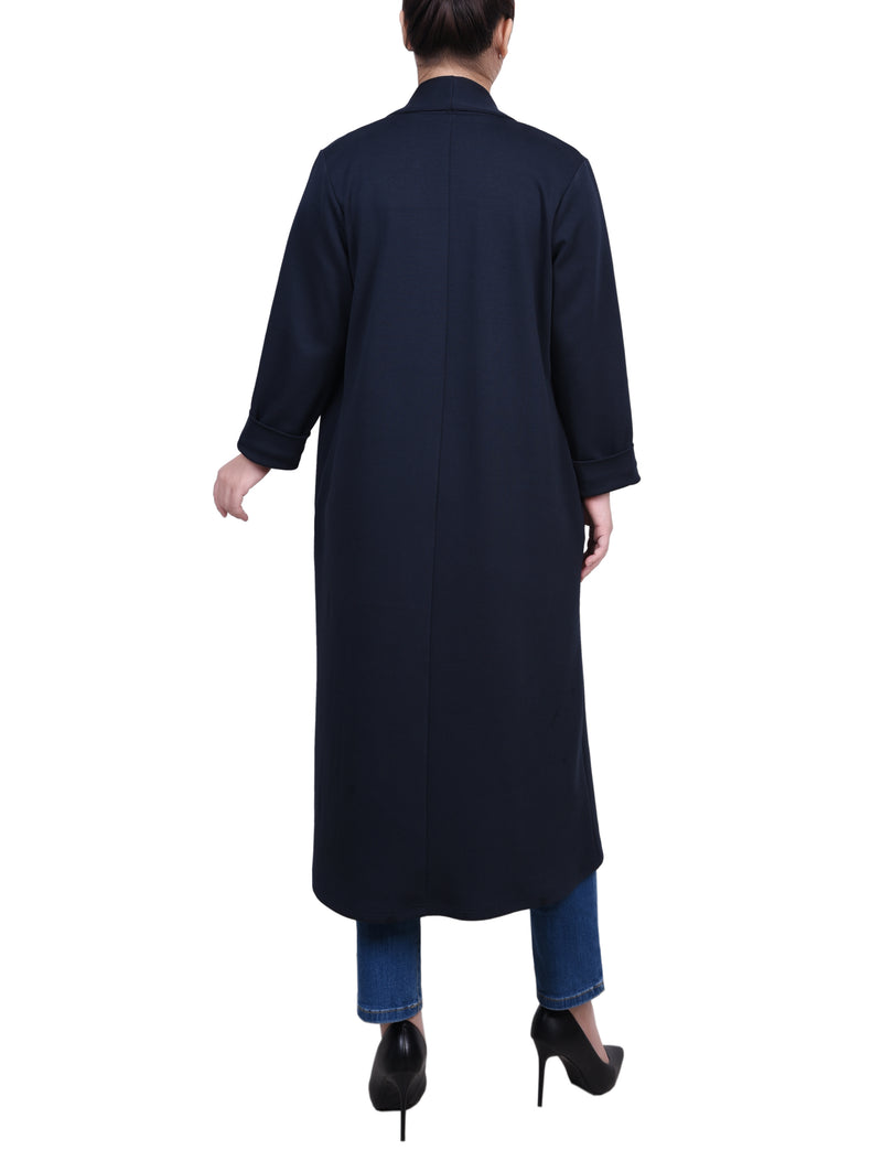 Petite Long Sleeve Ponte Coatigan