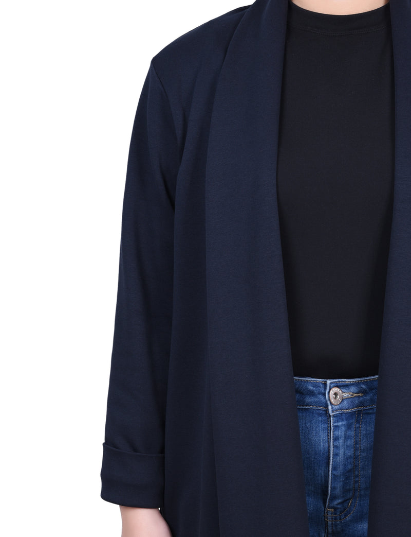 Petite Long Sleeve Ponte Coatigan