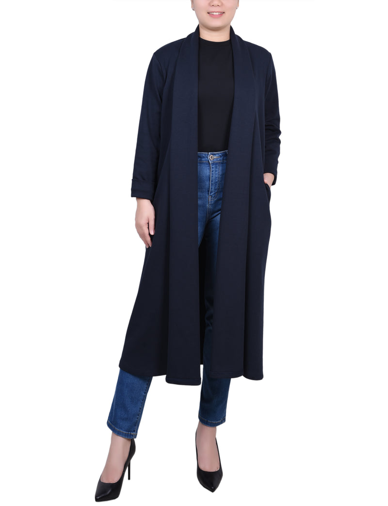 Petite Long Sleeve Ponte Coatigan