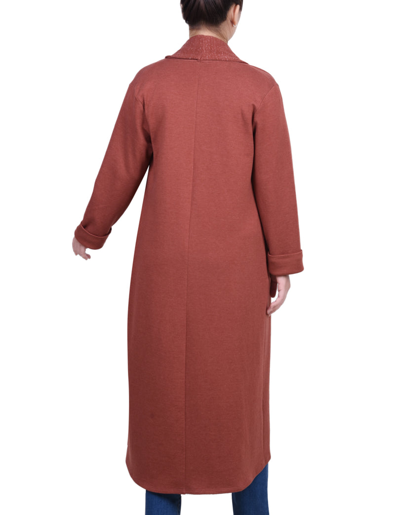 Petite Long Sleeve Ponte Coatigan