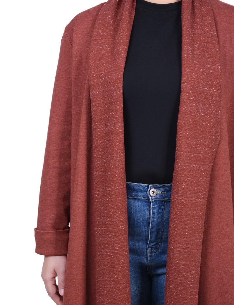 Petite Long Sleeve Ponte Coatigan