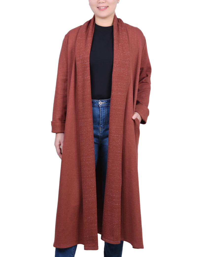 Petite Long Sleeve Ponte Coatigan