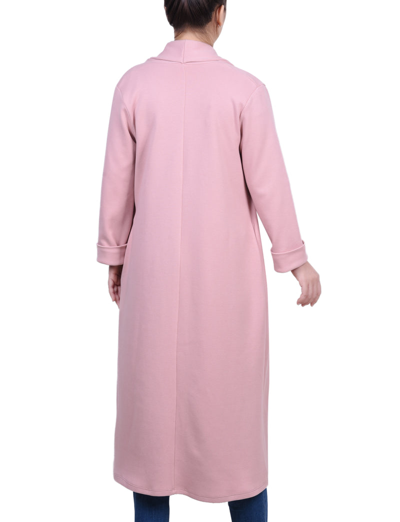 Petite Long Sleeve Ponte Coatigan