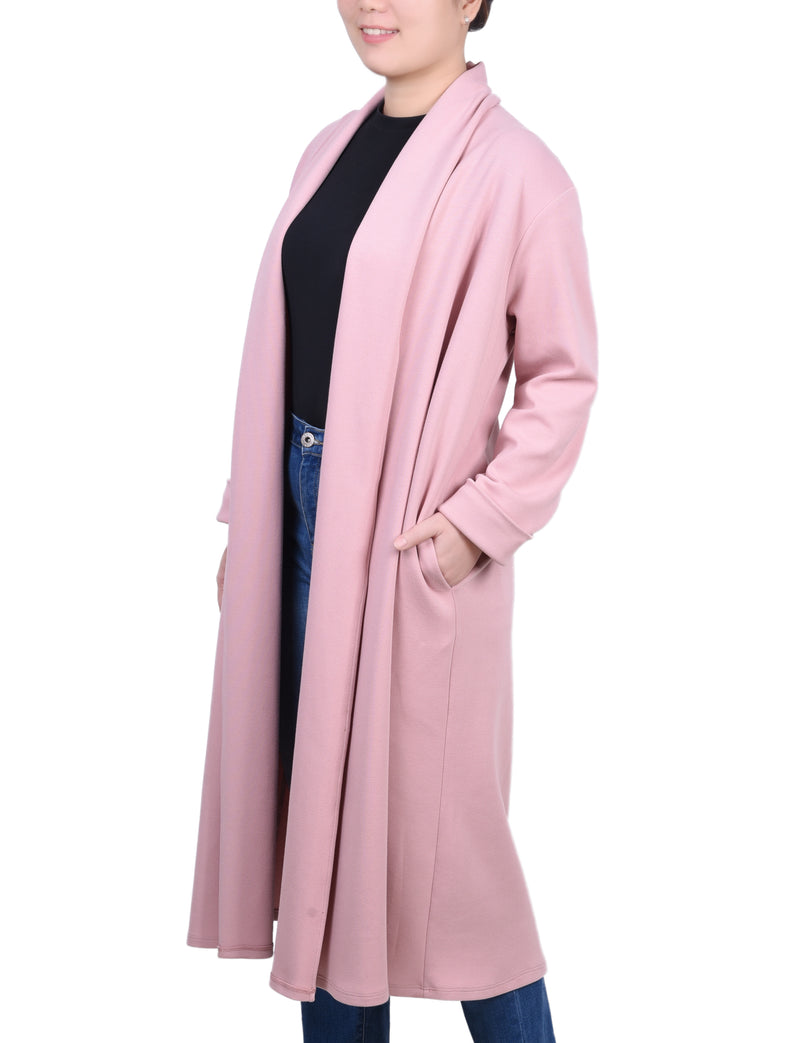 Petite Long Sleeve Ponte Coatigan