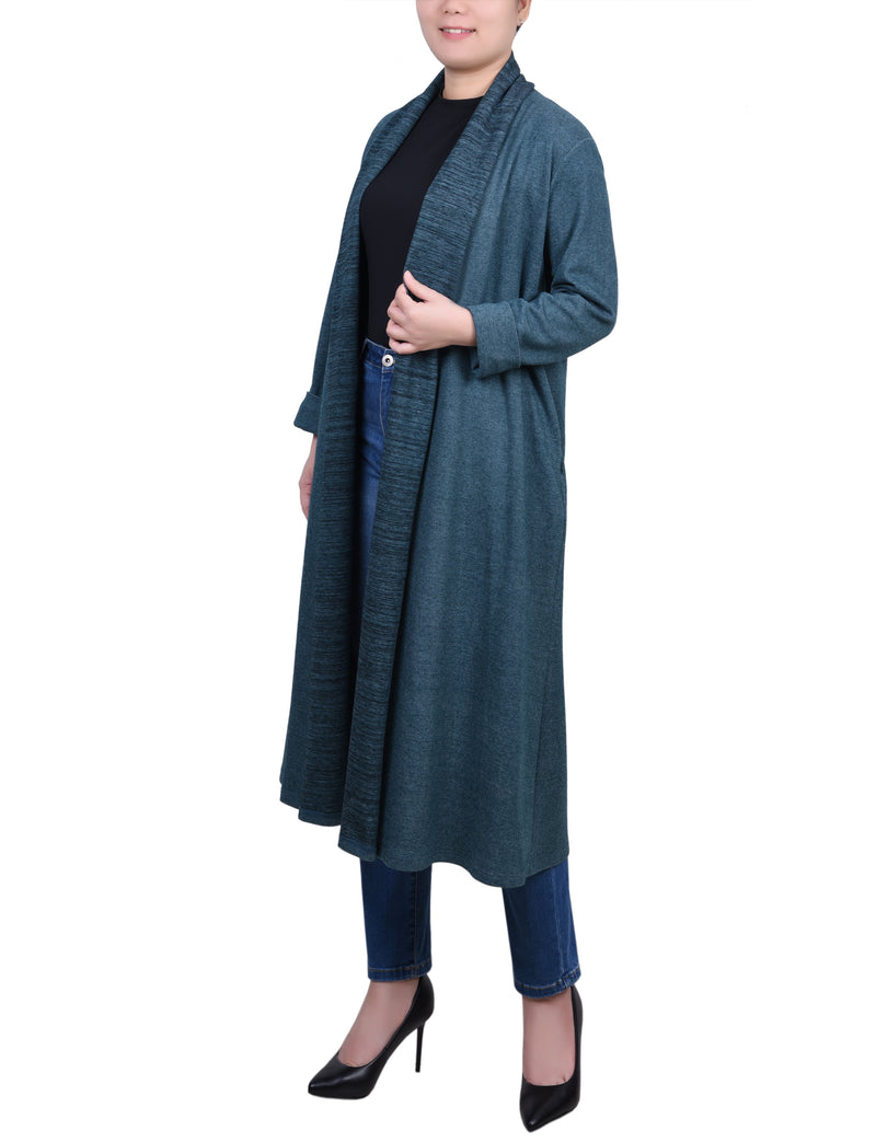 Petite Long Sleeve Ponte Coatigan
