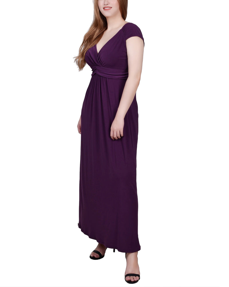 Petite Ruched Empire-Waist Maxi Dress NY COLLECTION Petite Ruched Empire-Waist Maxi Dress NY COLLECTION
