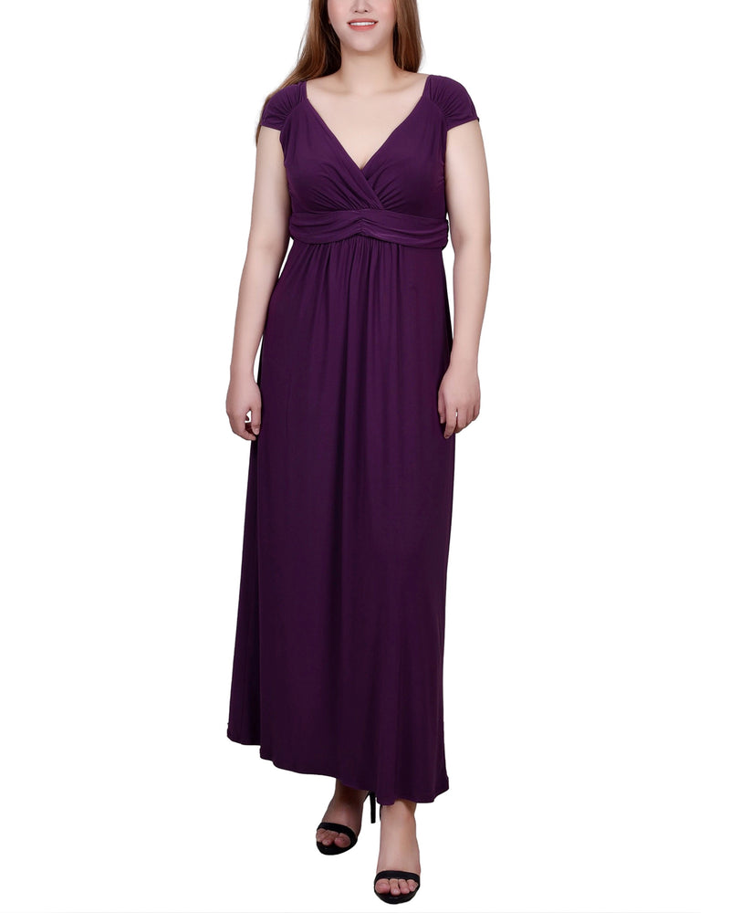 NY Collection Surplice Maxi Dress - Green NY Collection Surplice Maxi Dress - Green