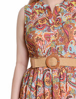 Petite Sleeveless Belted Midi Dress