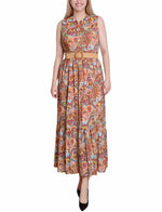 Petite Sleeveless Belted Midi Dress