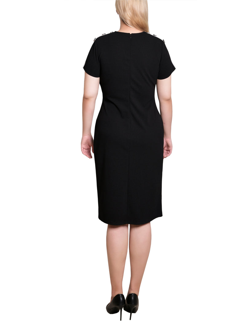 Petite Short Sleeve Assymetrical Hem Dress