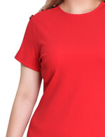 Petite Short Sleeve Assymetrical Hem Dress