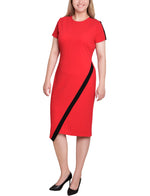 Petite Short Sleeve Assymetrical Hem Dress