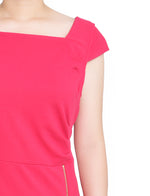 Petite Cap Sleeve Exposed Zipper Dress