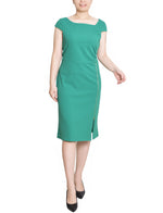 Petite Cap Sleeve Exposed Zipper Dress