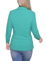 Plus Size Long Sleeve Scuba Crepe Jacket