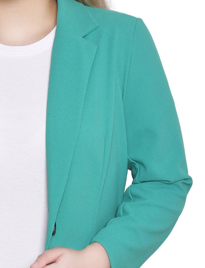 Plus Size Long Sleeve Scuba Crepe Jacket