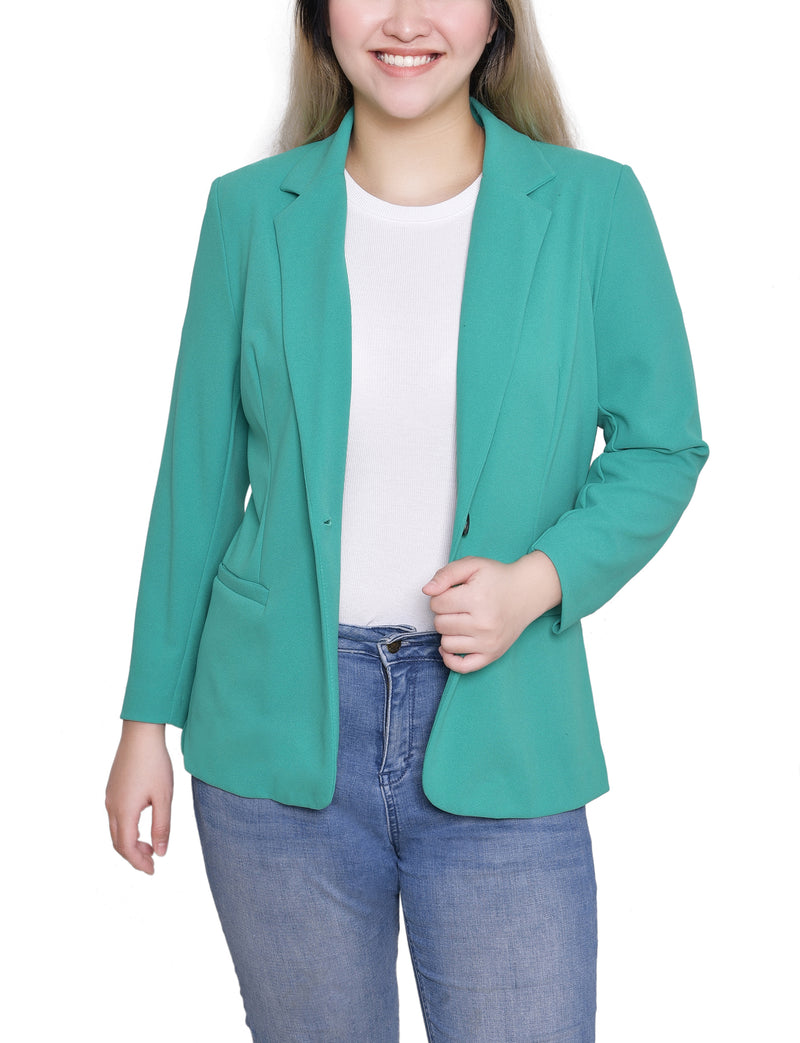 Plus Size Long Sleeve Scuba Crepe Jacket