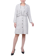 Petite Long Sleeve Tweed Dress Set
