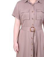 Short Sleeve Safari Style Dress