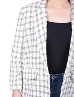 Petite Long Sleeve Tweed Jacket