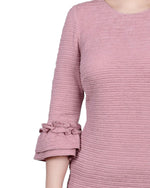 Petite 3/4 Sleeve Textured Knit Dress