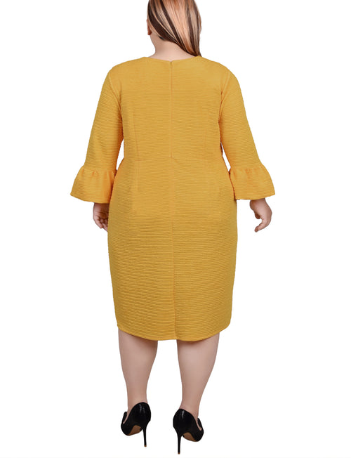 Plus Size 3/4 Length Pearl Detail Dress