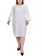 Plus Size 3/4 Length Pearl Detail Dress