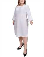 Plus Size 3/4 Length Pearl Detail Dress